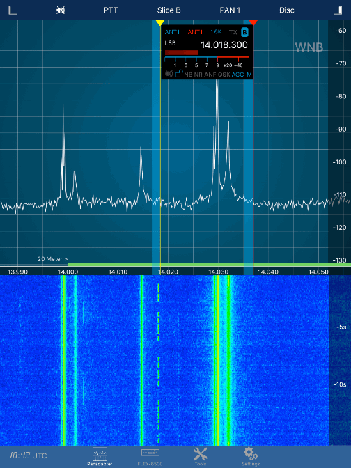 SmartSDR voor iOS 5 tuning low